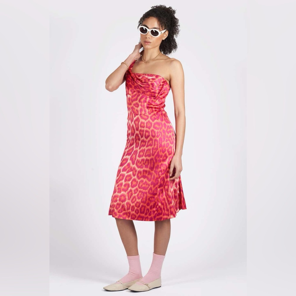 Just Cavalli Pink Leopard Print Dress